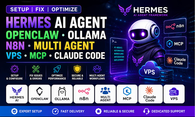 setup fix hermes ai agent openclaw ollama n8n multi agent vps mcp claude code