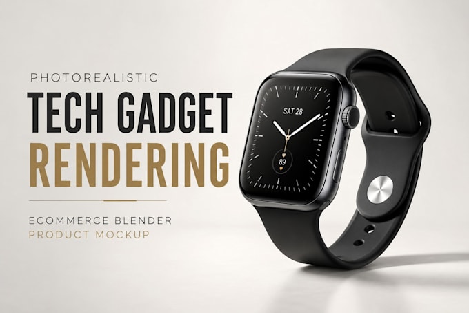 create photorealistic tech gadget rendering, ecommerce blender product mockup