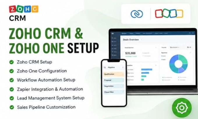 setup zoho CRM automation zoho one workflow zapier integration customization