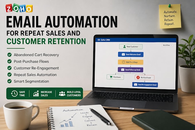 create zoho email automation flows for repeat sales and customer retention