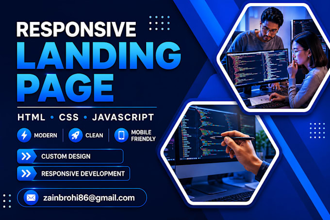 create responsive landing page using HTML CSS