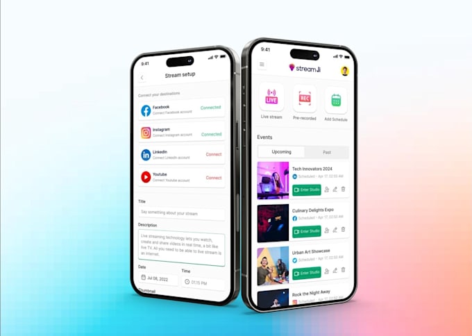 develop live streaming app, video streaming app, music streaming app, TV app