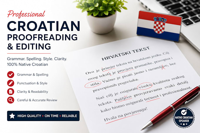 proofread and edit croatian documents