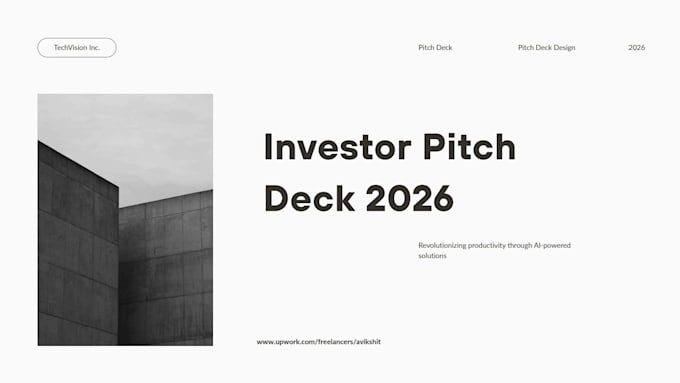 design a professional pitch deck and business presentation