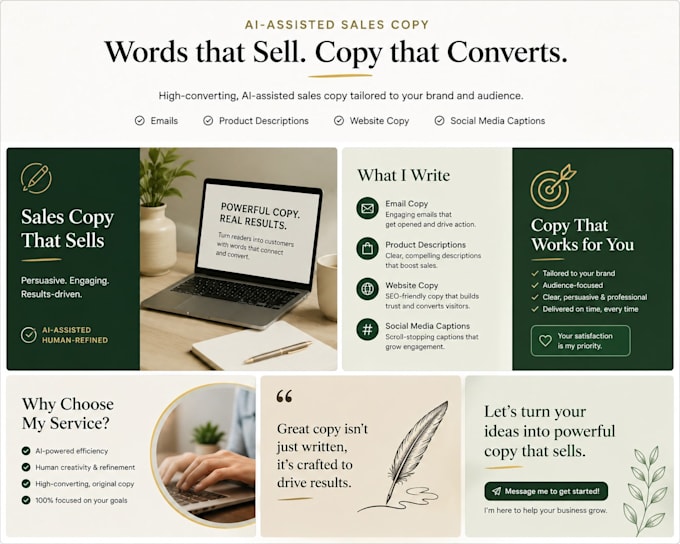 write ai assisted sales copy for your business