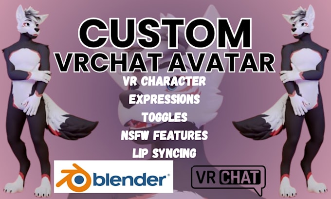 create custom vrchat avatar, vtuber, furry anime 3d model