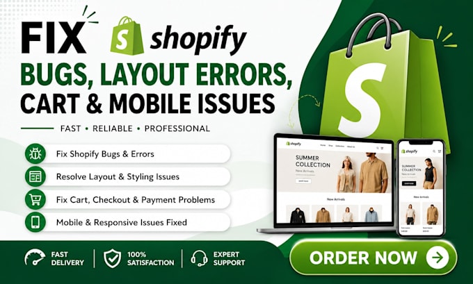fix shopify bugs layout errors cart and mobile issues