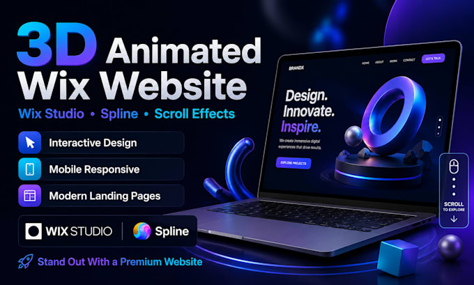 create 3d animated wix website interactive 3d wix studio threejs scrolltrigger