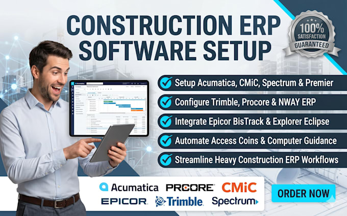 setup construction erp software via acumatica cmic spectrum premier trimble