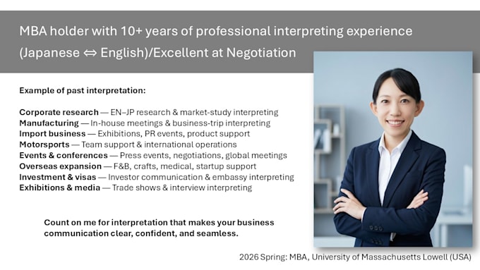 be an interpreter for japanese and english