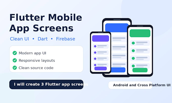 create 3 flutter android app screens
