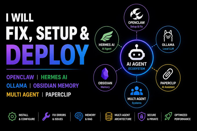 fix setup openclaw hermes ai agent obsidian memory multi agent ollama paperclip