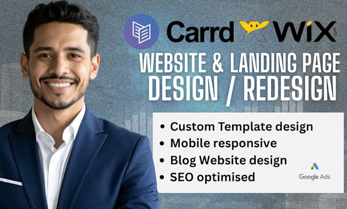 build carrd wix business website redesign carrd landing page website SEO design