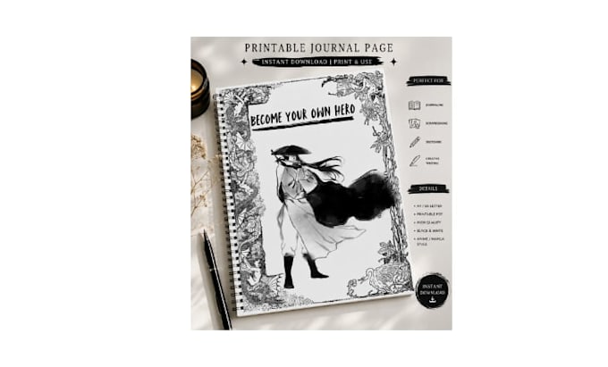 design aesthetic printable journals and canva templates