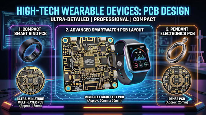 do smart ring pendant watch glass pcb design wearable device