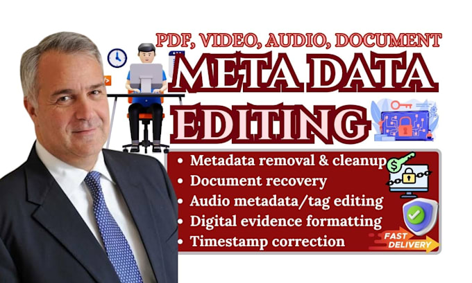do  metadata editing, file analysis, data correction for document, audio, image