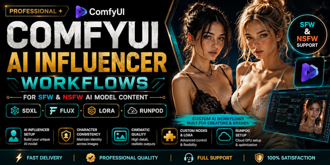 create comfyui workflow for nsfw and sfw ai influencer model content