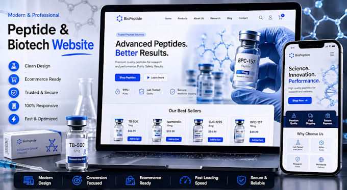 design a modern peptide and biotech website