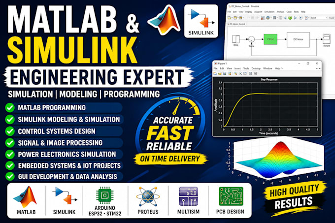 do matlab, simulink, control system and gui project