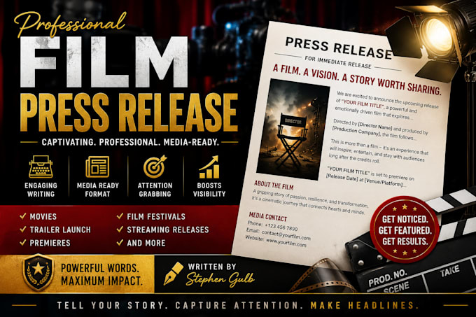 write a professional film press release