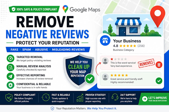 remove negative content from your google map business profile