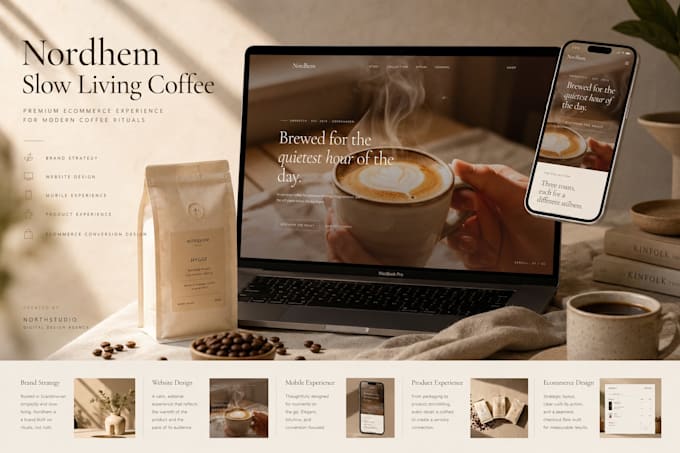 design luxury coffee brand website
