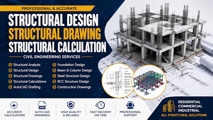 structural design structural drawing structural calculation autocad