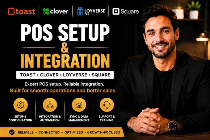 setup and integrate toast, clover, loyverse and square pos