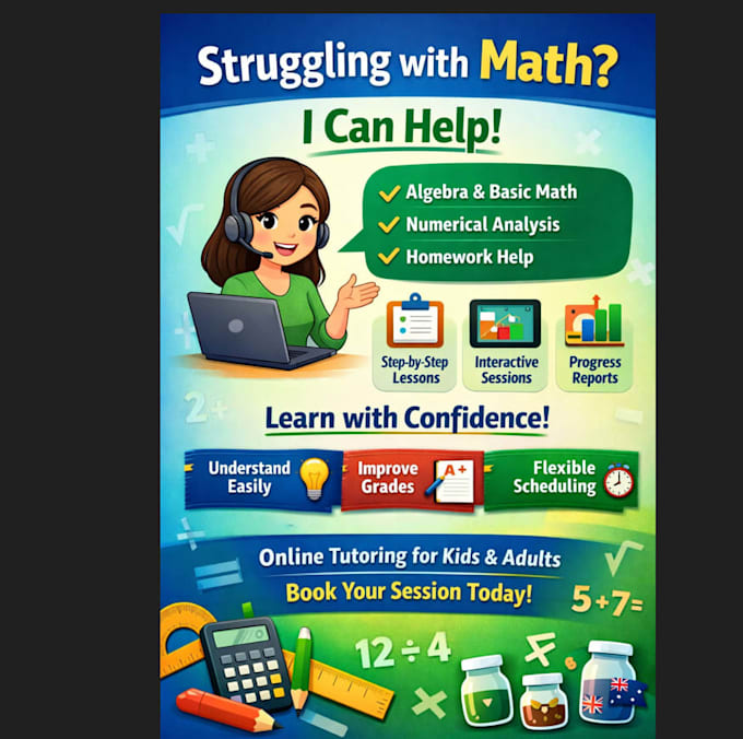 tutor in a variety of math subjects