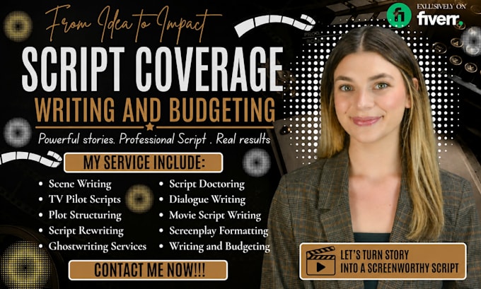 provide industry quality script coverage, feedback notes on screenplay or script