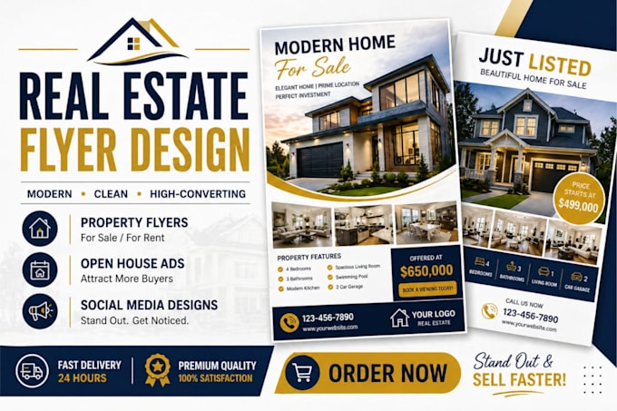 design stunning real estate flyer design