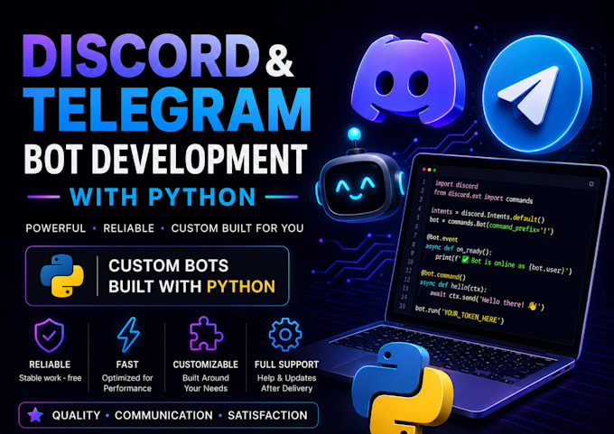 do telegram or discord bot for you
