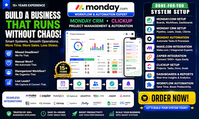 Be your monday crm monday com expert monday automation clickup monday ...