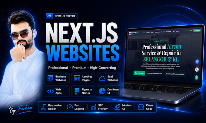 develop a responsive next js websites or web application