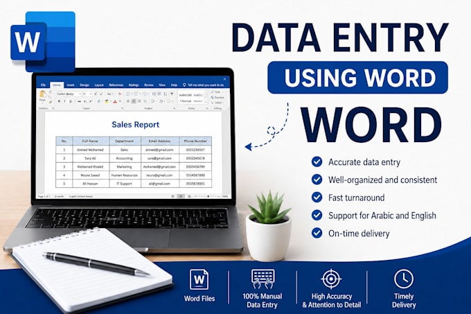 provide professional data entry word excel and PDF