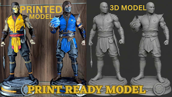 sculpt realistic 3d model characters statues figurines for printing rendering