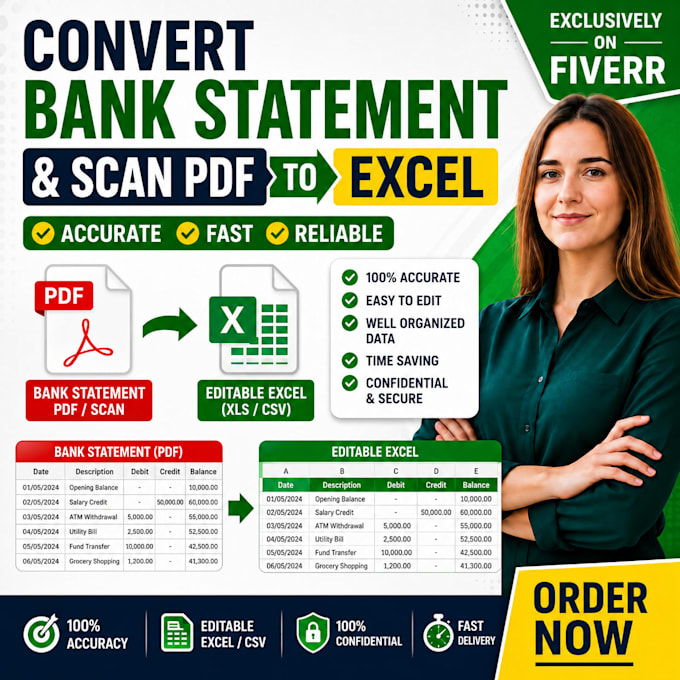 convert bank statement to excel, convert scan pdf to excel