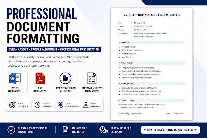 professionally format word and PDF documents