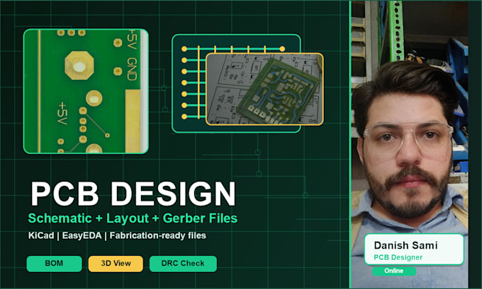 design pcb layout, schematic, gerber files and bom