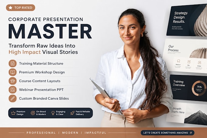 design corporate training material and workshop presentation ppt