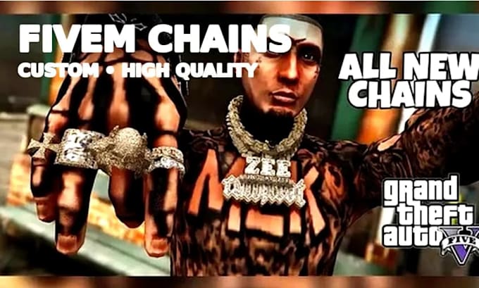 create fivem custom ped , fivem clothing, custom tattoo, chain