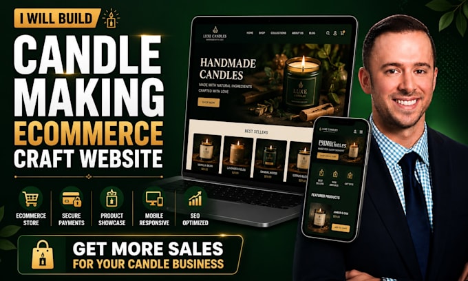 build candle making ecommerce craft website
