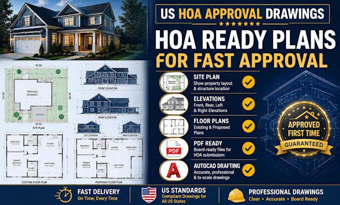 draft site plans and elevations for hoa architectural approval