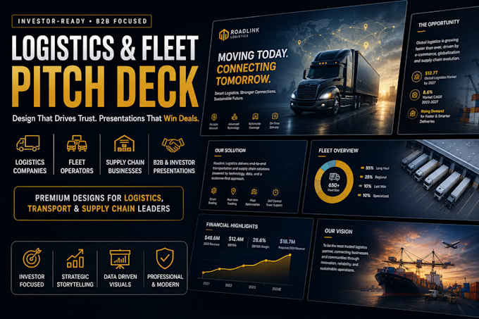 design b2b pitch deck logistics deck fleet presentation design