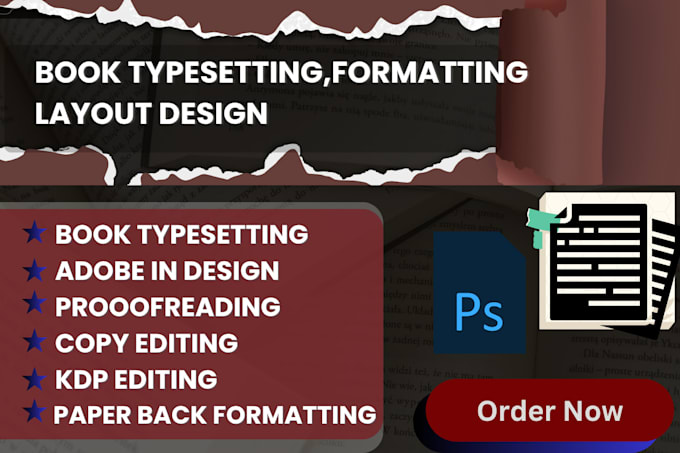do book formatting, book typesetting, ebook and KDP book layout