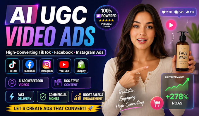 create high converting ugc tiktok ads facebook video ads  authentic