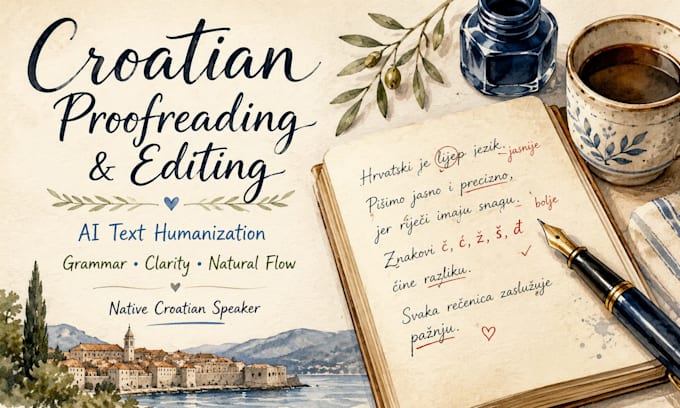 proofread, edit and humanize croatian text