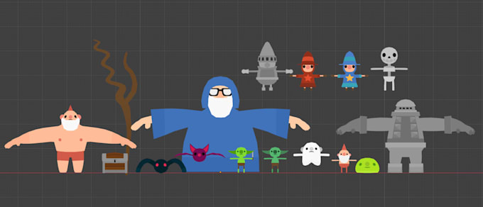create lowpoly 3d characters