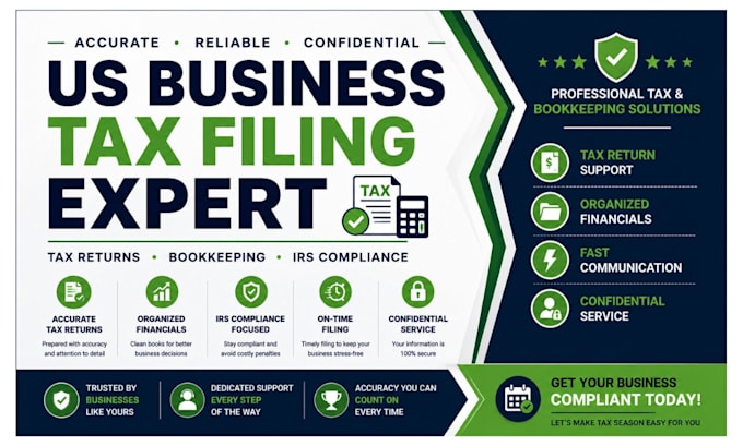 prepare and file US business tax returns with bookkeeping support