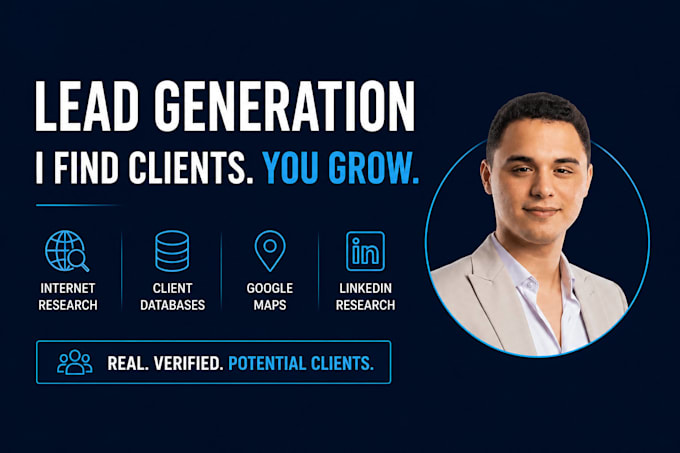 find verified b2b leads and potential clients using web research, google maps,
